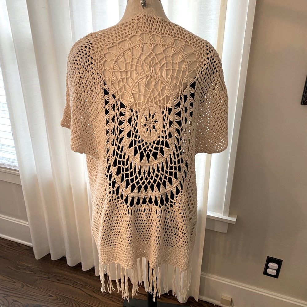 Crochet sweater wrap or swim cover up